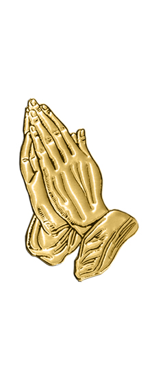 633 DLJ-516-GD-WT Gold Praying Hands White